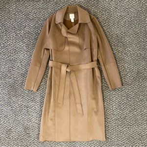 H&M Faux Suede Trench Coat - Tan